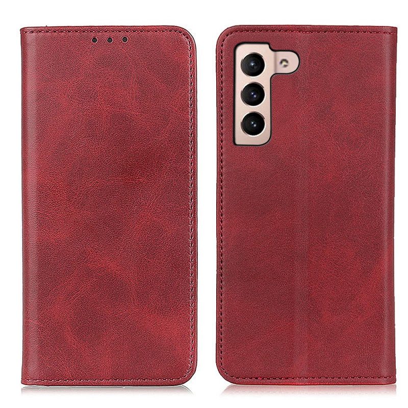 Folio Cover Samsung Galaxy S22 5G Custodia in pelle Pelle Crosta Eleganza