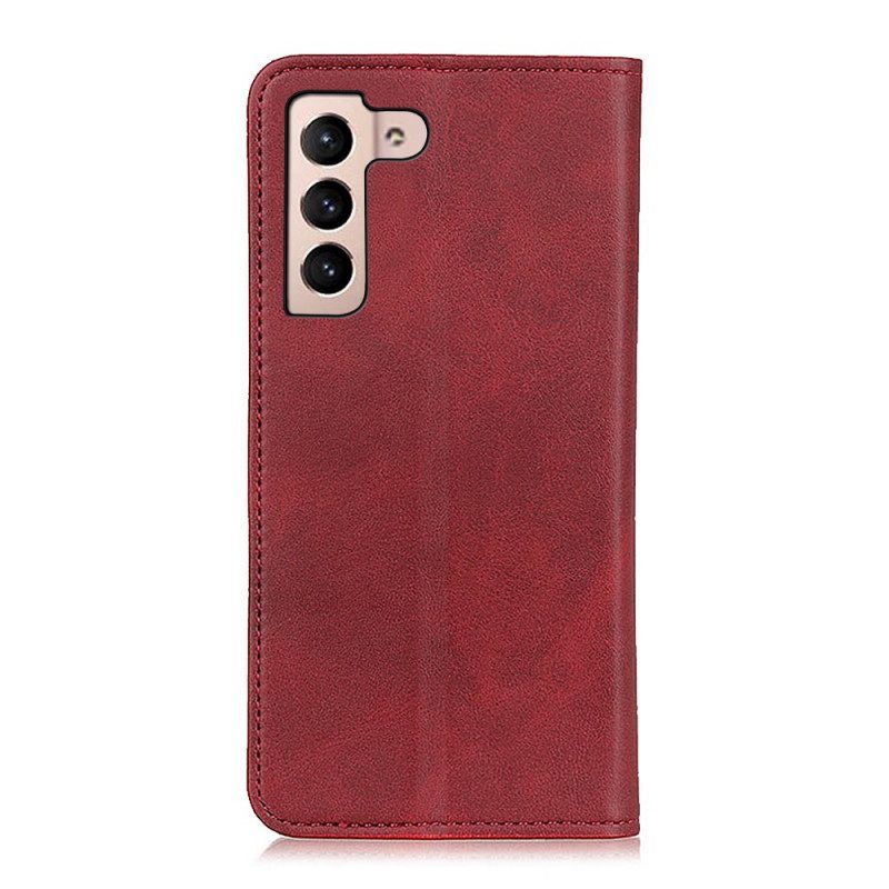 Folio Cover Samsung Galaxy S22 5G Custodia in pelle Pelle Crosta Eleganza