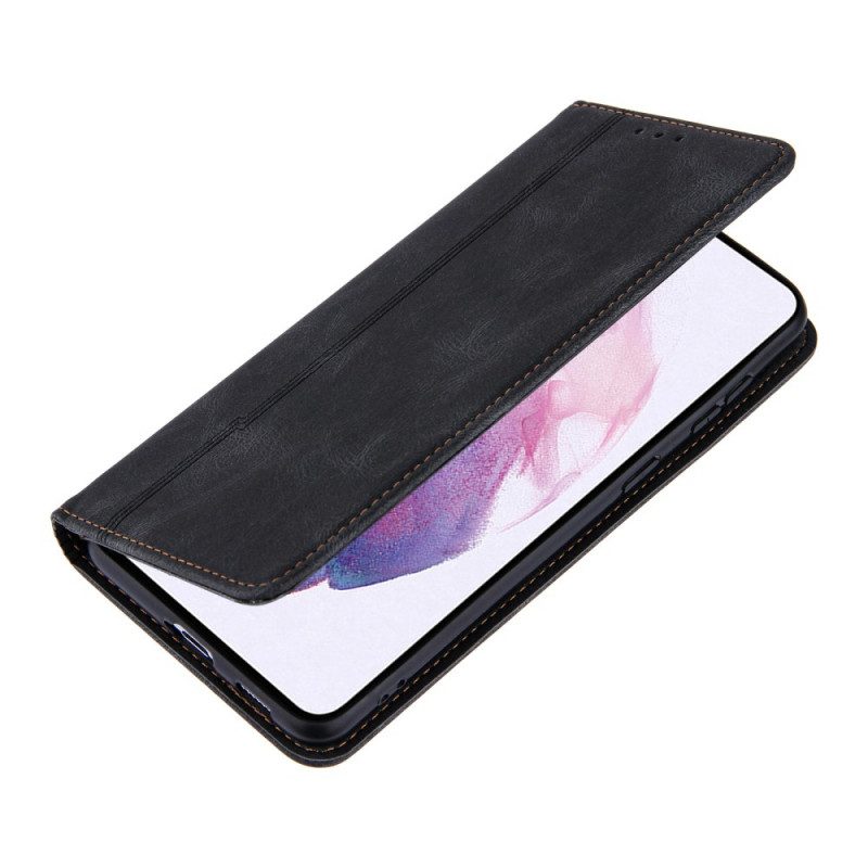 Folio Cover Samsung Galaxy S22 5G Custodia in pelle Linea Pelle Stile