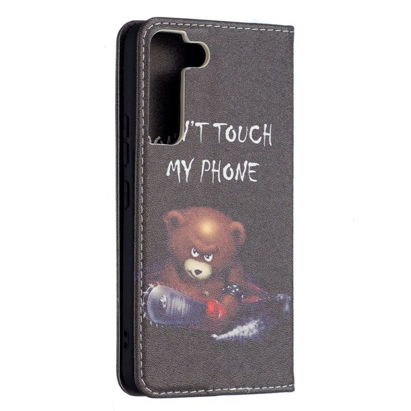 Folio Cover Samsung Galaxy S22 5G Custodia in pelle Orso Pericoloso