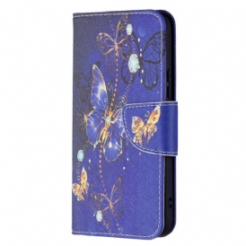 Folio Cover Samsung Galaxy S22 5G Farfalle Dorate