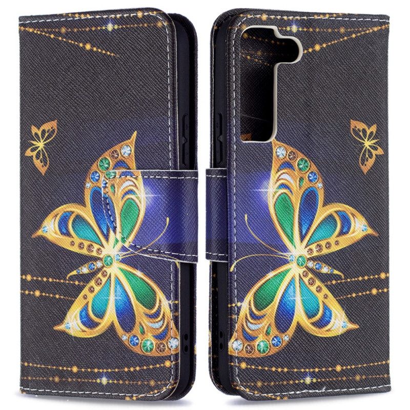 Folio Cover Samsung Galaxy S22 5G Farfalle Dorate