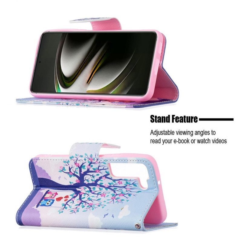 Folio Cover Samsung Galaxy S22 5G Gufi Sull'altalena