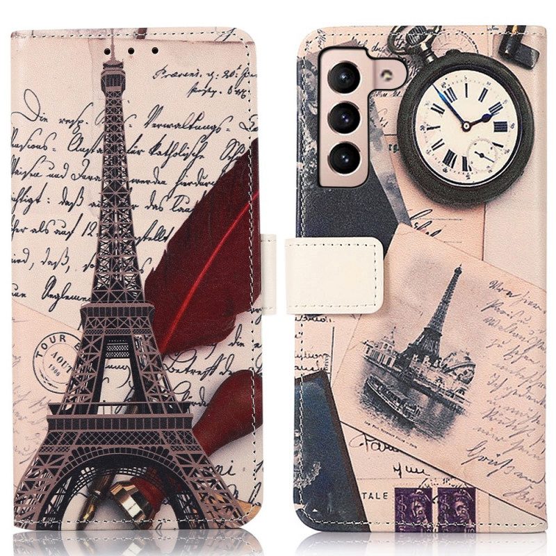 Folio Cover Samsung Galaxy S22 5G Torre Eiffel Del Poeta