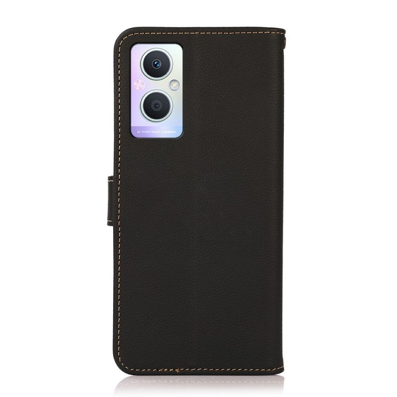 Custodia in pelle Oppo Reno 8 Lite Khazneh Rfid In Vera Pelle