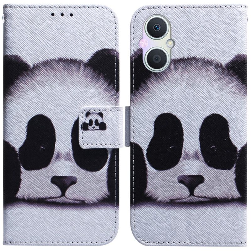 Custodia in pelle Oppo Reno 8 Lite Panda