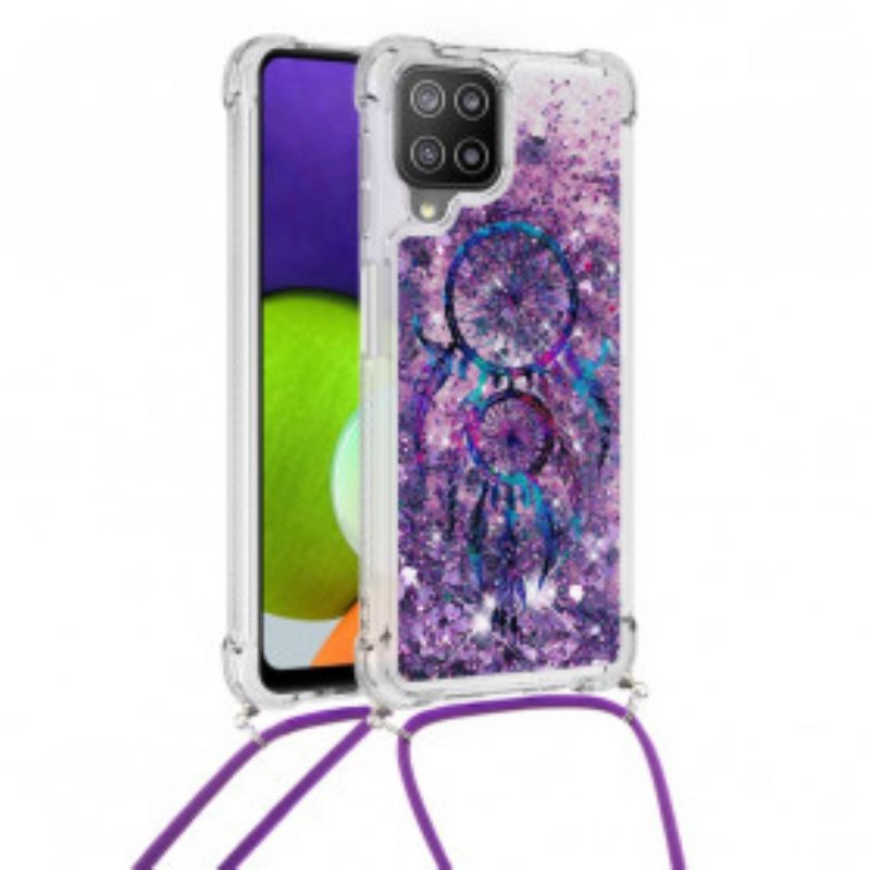 Cover Samsung Galaxy A22 Acchiappasogni Con Coulisse Con Paillettes