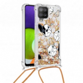 Cover Samsung Galaxy A22 Cani Con Coulisse Di Paillettes