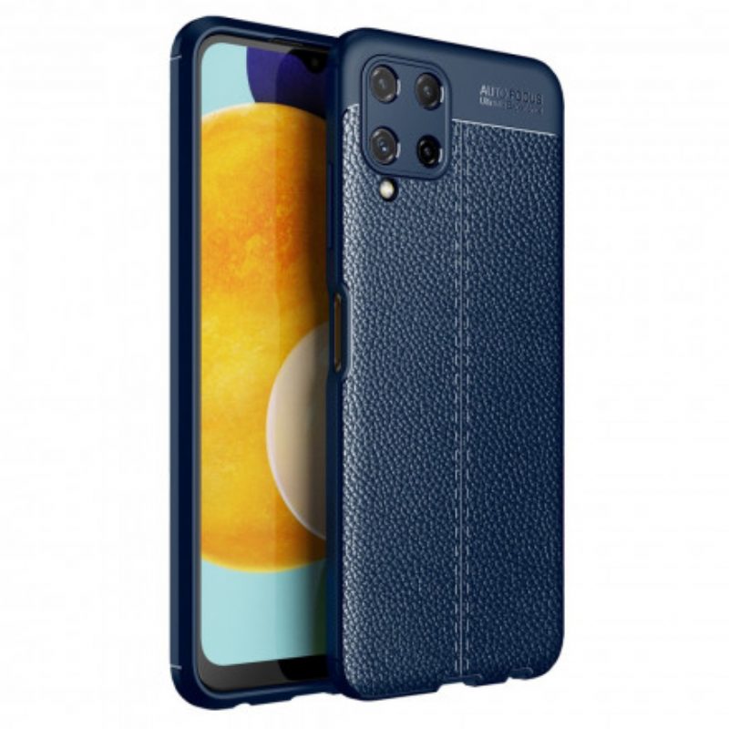 Cover Samsung Galaxy A22 Doppia Linea Litchi Effetto Pelle