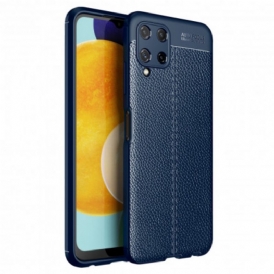 Cover Samsung Galaxy A22 Doppia Linea Litchi Effetto Pelle