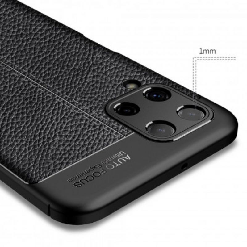 Cover Samsung Galaxy A22 Doppia Linea Litchi Effetto Pelle