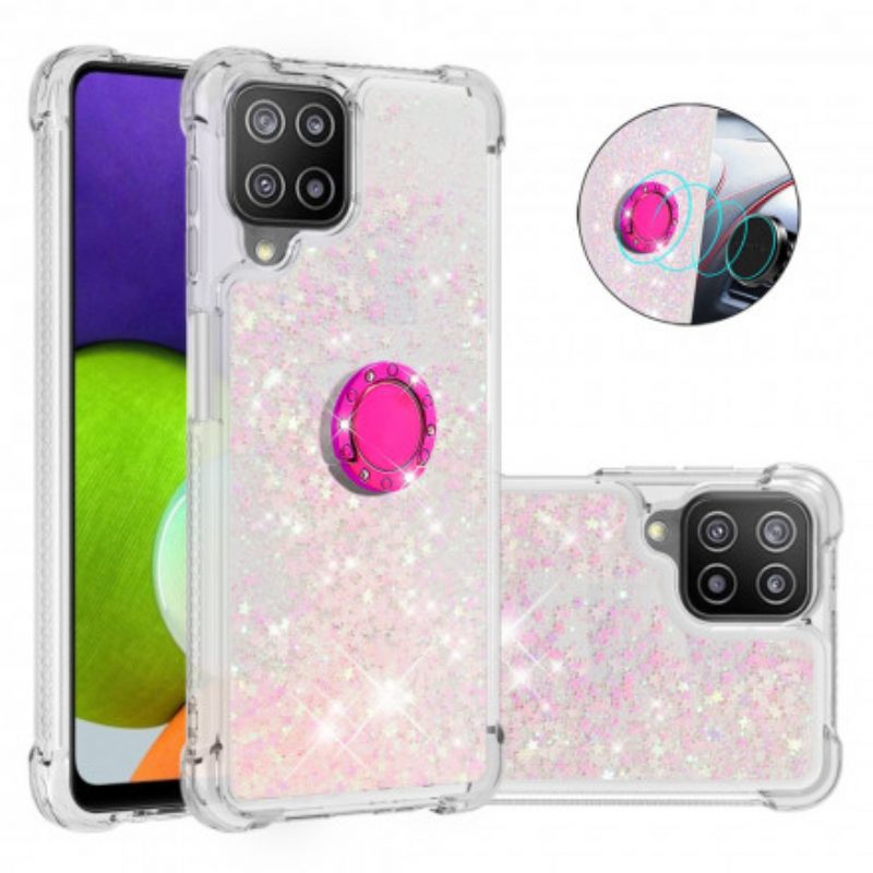 Cover Samsung Galaxy A22 Paillettes Con Supporto Ad Anello