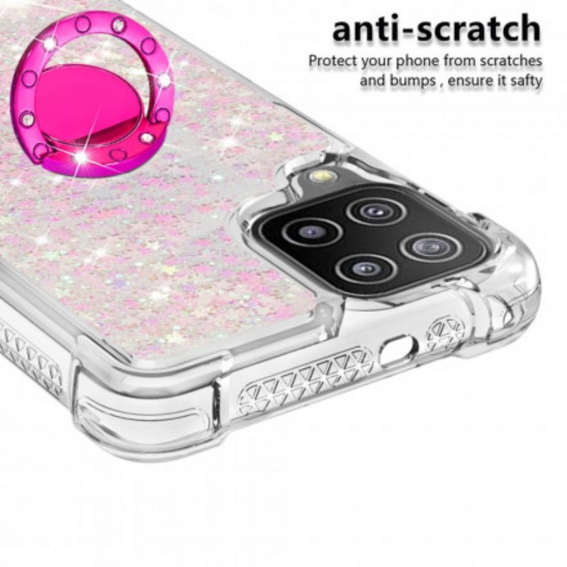 Cover Samsung Galaxy A22 Paillettes Con Supporto Ad Anello