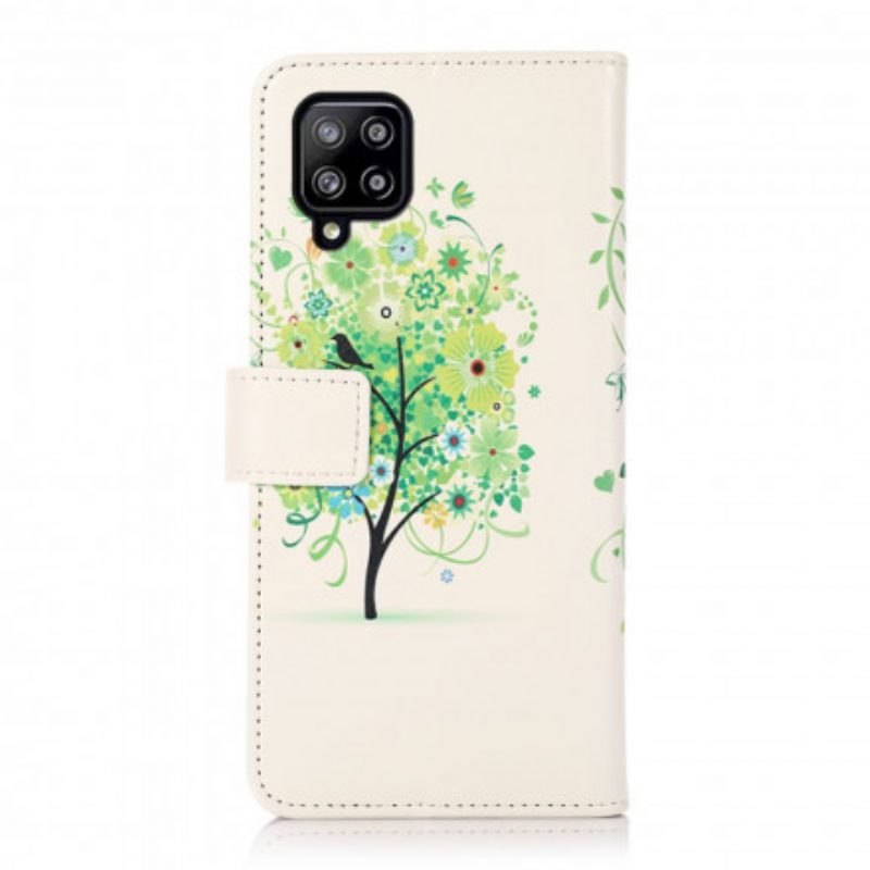 Custodia in pelle Samsung Galaxy A22 Albero In Fiore