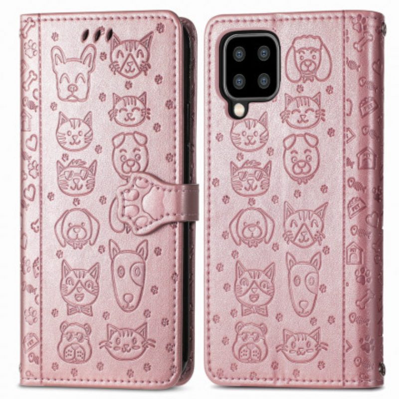 Custodia in pelle Samsung Galaxy A22 Animali Animati