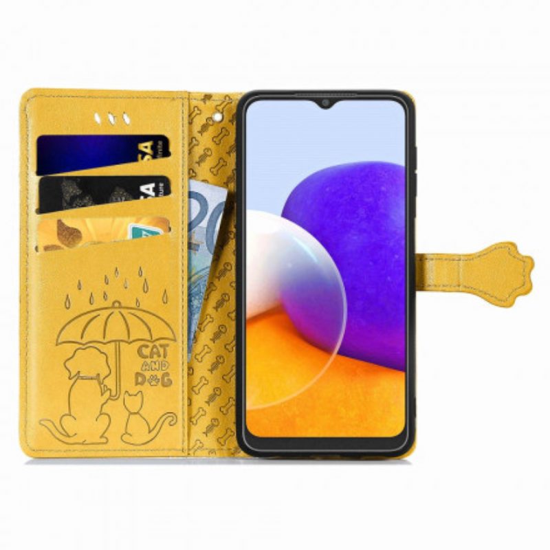 Custodia in pelle Samsung Galaxy A22 Animali Animati