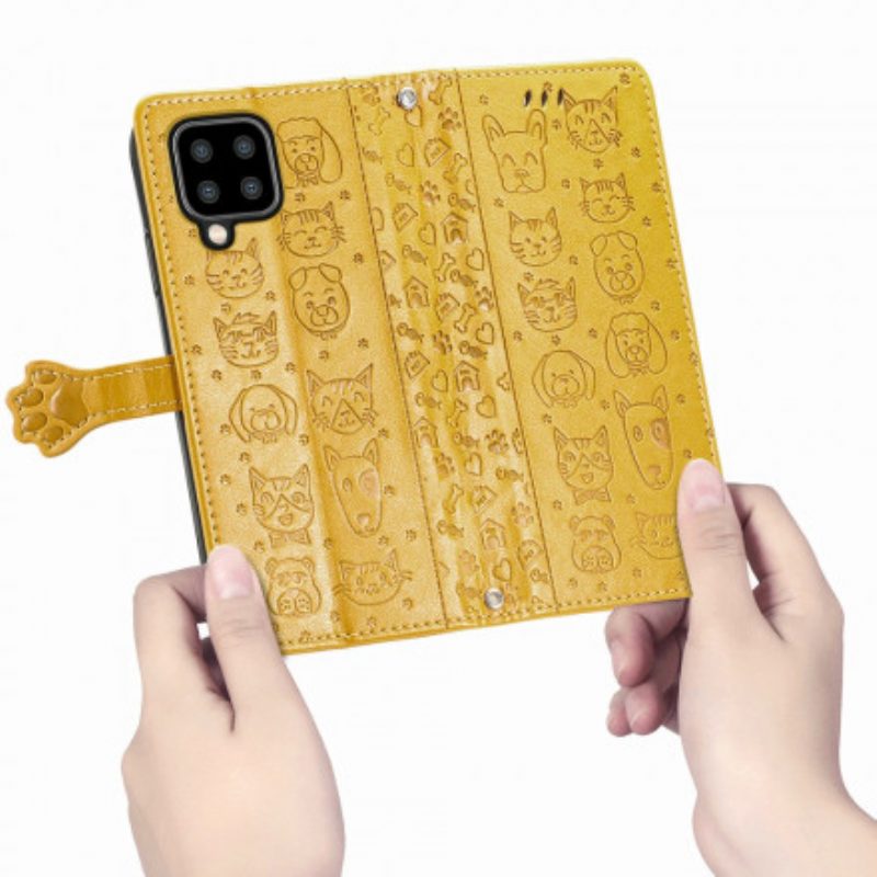 Custodia in pelle Samsung Galaxy A22 Animali Animati