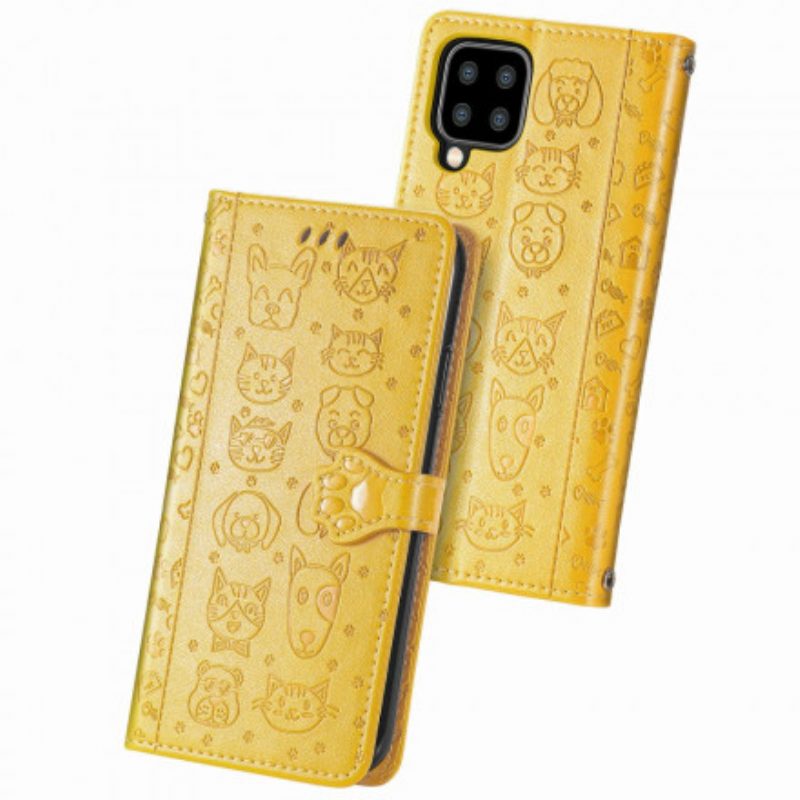 Custodia in pelle Samsung Galaxy A22 Animali Animati