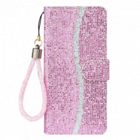 Custodia in pelle Samsung Galaxy A22 Design A S Con Paillettes