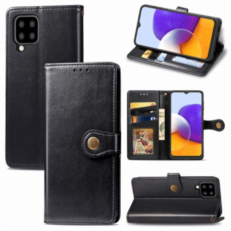 Custodia in pelle Samsung Galaxy A22 Ecopelle E Chiusura Vintage