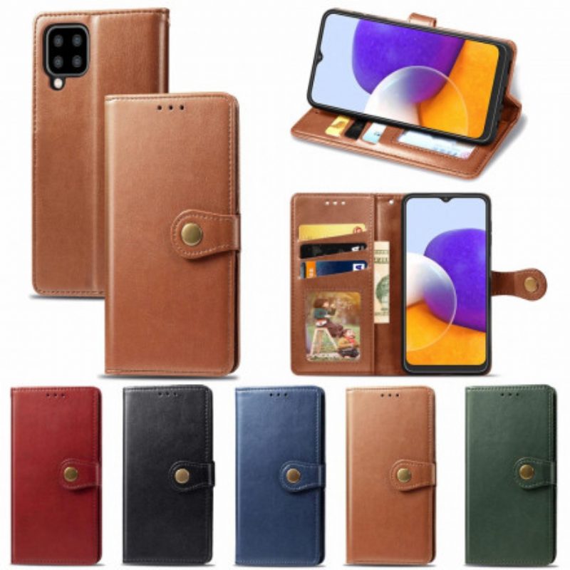 Custodia in pelle Samsung Galaxy A22 Ecopelle E Chiusura Vintage