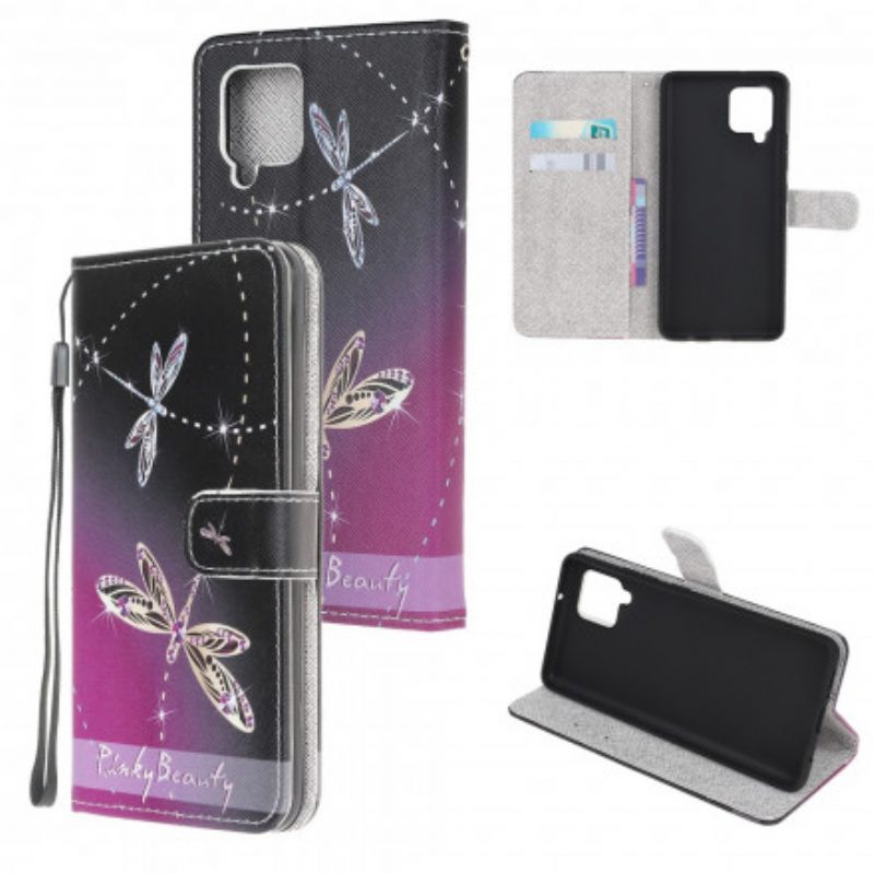 Custodia in pelle Samsung Galaxy A22 Libellule Strappy