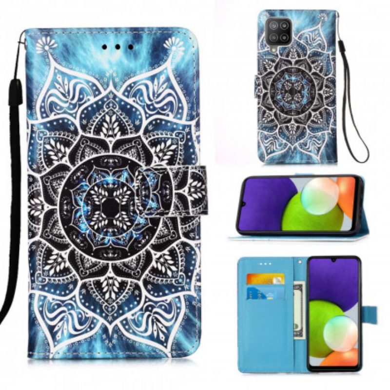 Custodia in pelle Samsung Galaxy A22 Mandala Nel Cielo