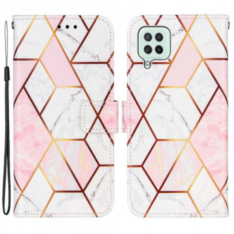 Custodia in pelle Samsung Galaxy A22 Marmo Geometrico