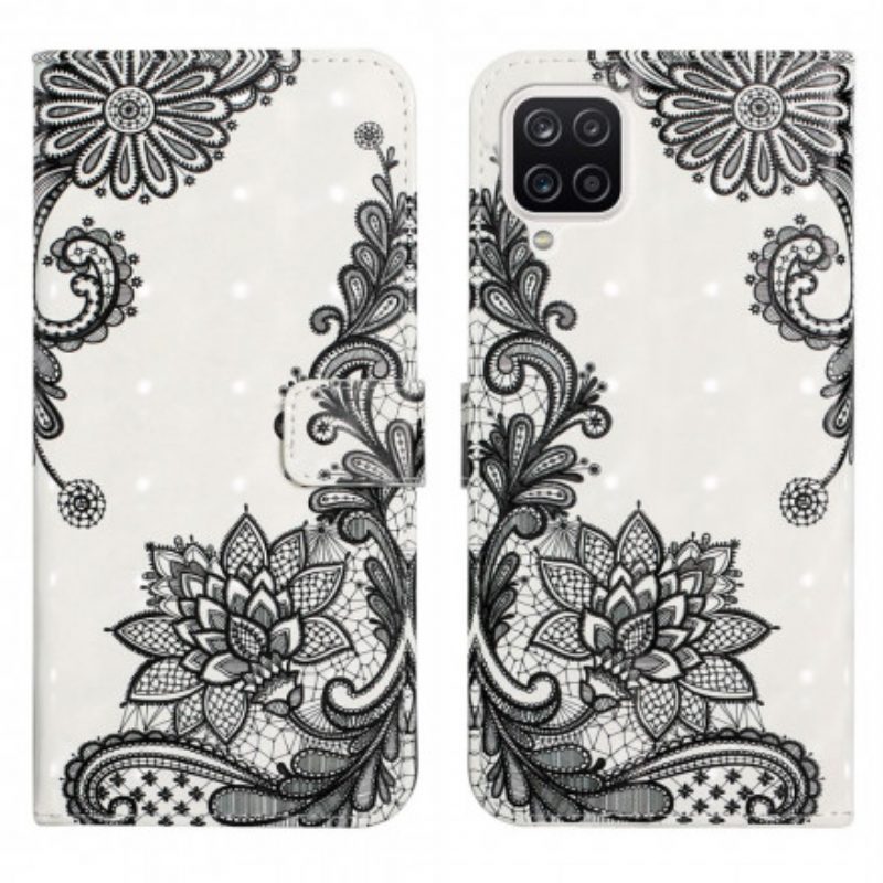 Custodia in pelle Samsung Galaxy A22 Pizzo Elegante