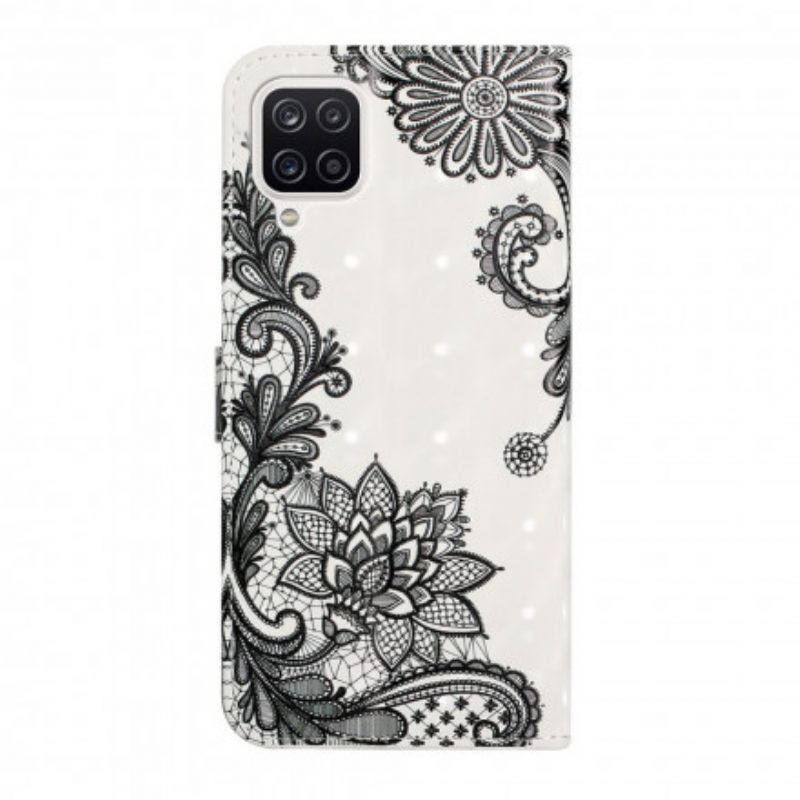 Custodia in pelle Samsung Galaxy A22 Pizzo Elegante