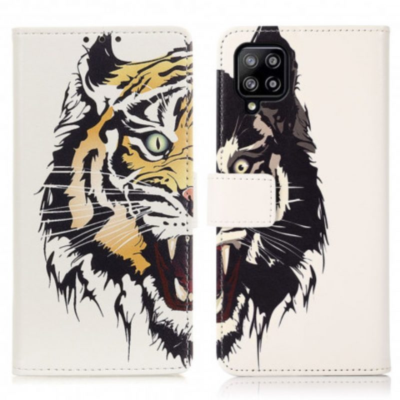 Custodia in pelle Samsung Galaxy A22 Tigre Feroce