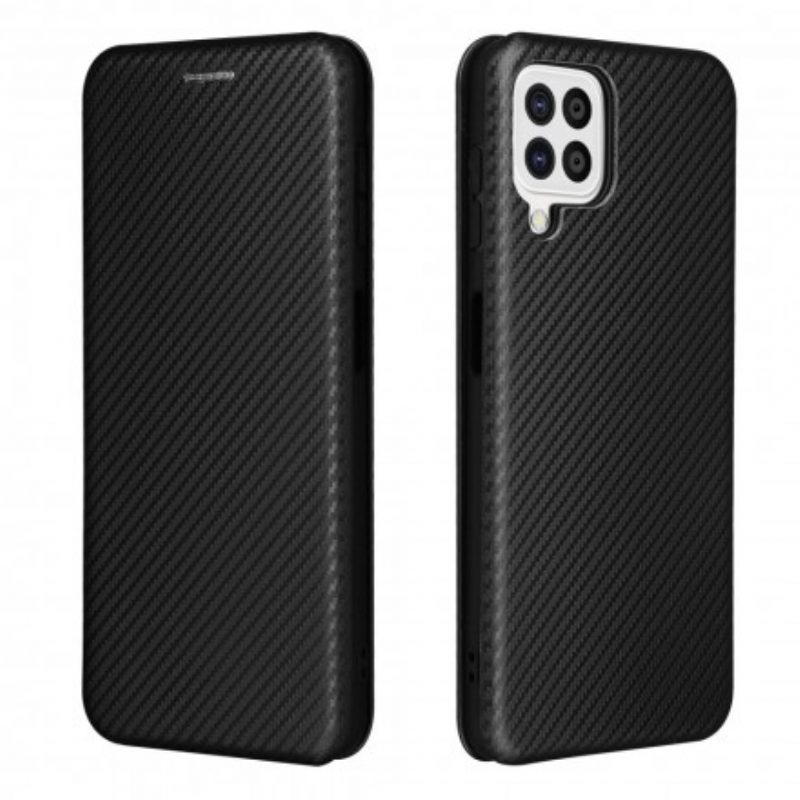 Folio Cover Samsung Galaxy A22 Custodia in pelle Fibra Di Carbonio