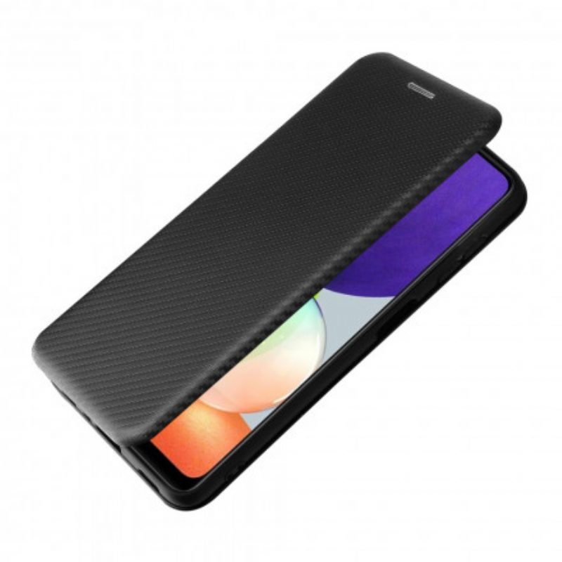 Folio Cover Samsung Galaxy A22 Custodia in pelle Fibra Di Carbonio