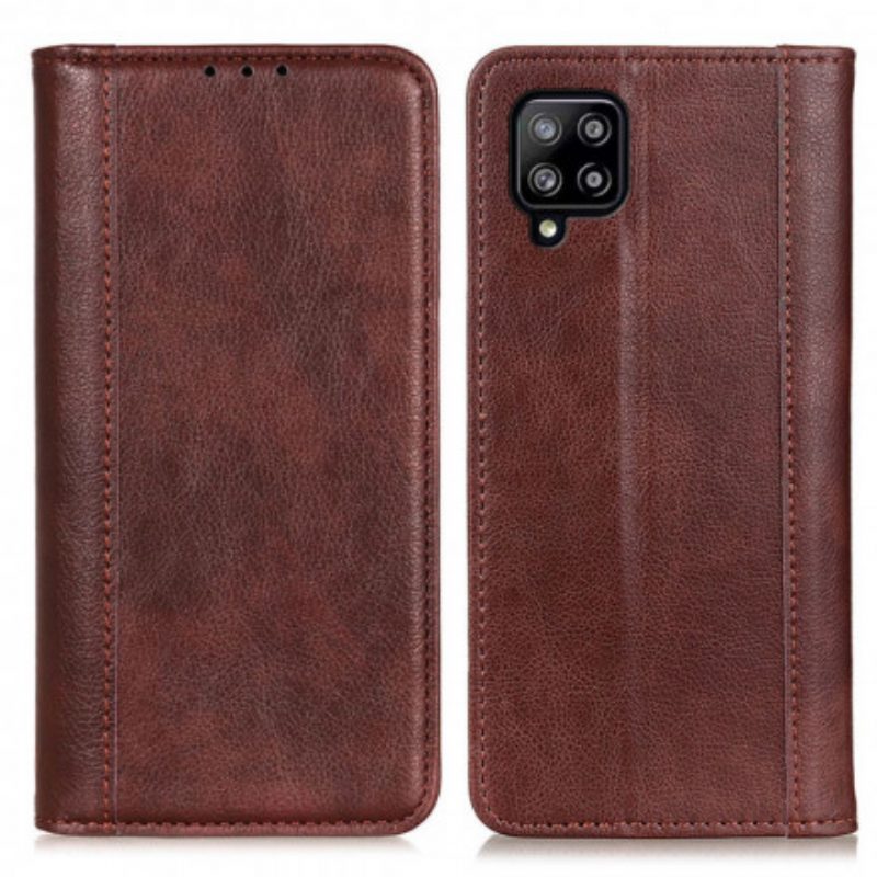 Folio Cover Samsung Galaxy A22 Custodia in pelle Versione In Crosta Di Litchi