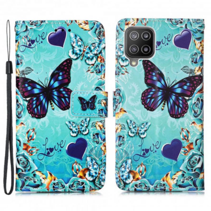 Folio Cover Samsung Galaxy A22 Farfalle Dorate