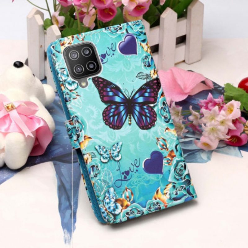 Folio Cover Samsung Galaxy A22 Farfalle Dorate