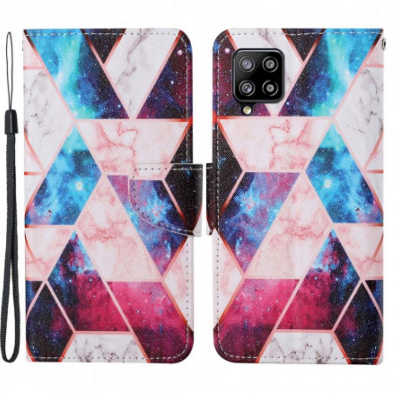 Folio Cover Samsung Galaxy A22 Marmo Con Cordino