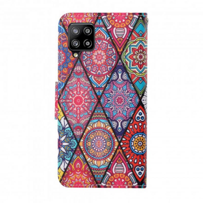 Folio Cover Samsung Galaxy A22 Patchwork Con Cordino