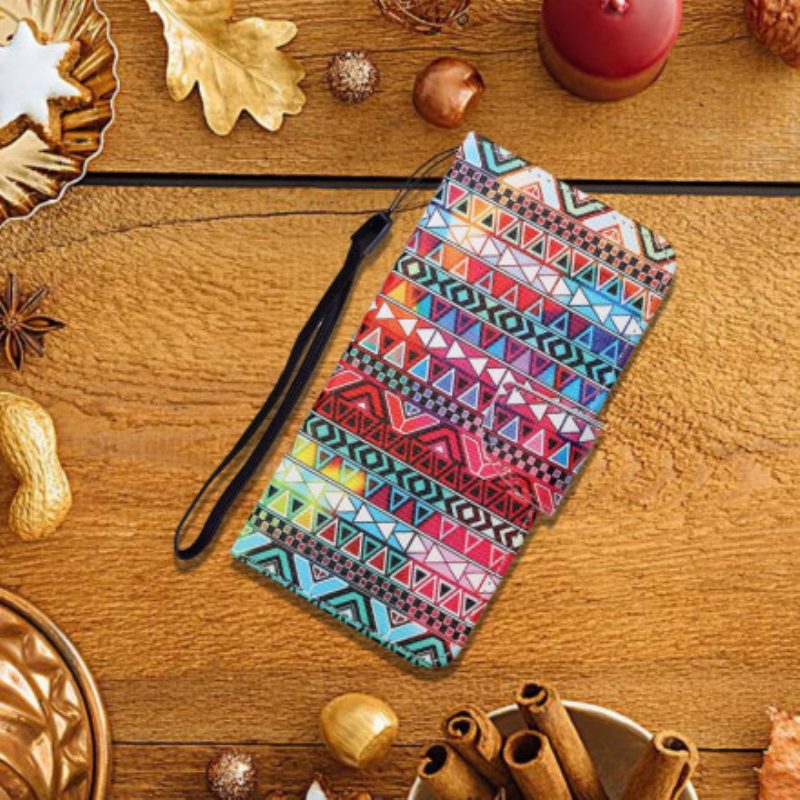 Folio Cover Samsung Galaxy A22 Patchwork Con Cordino