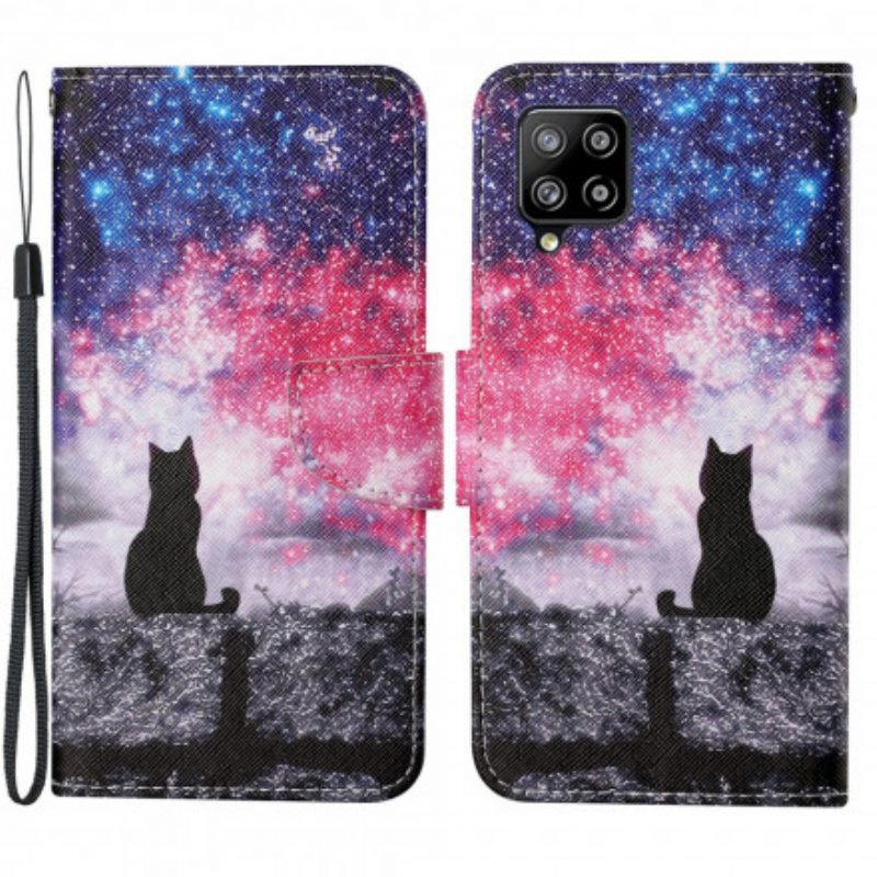 Folio Cover Samsung Galaxy A22 Storie Di Gatti Con Cordino