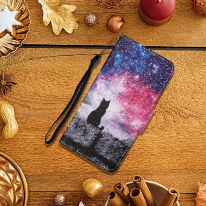 Folio Cover Samsung Galaxy A22 Storie Di Gatti Con Cordino