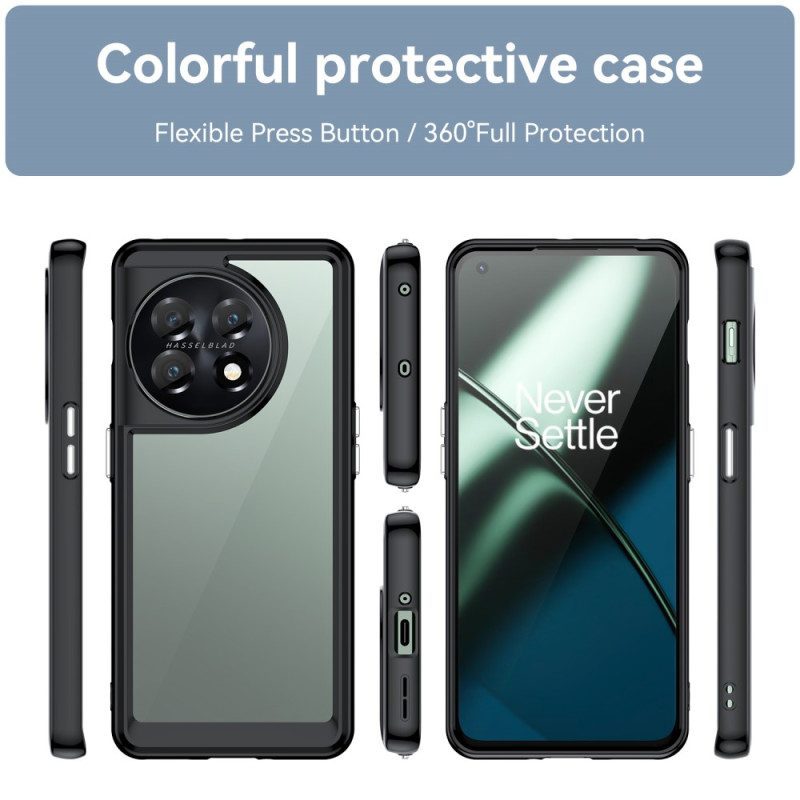 Cover OnePlus 11 5G Acrilico Trasparente E Contorno Colorato