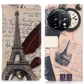 Custodia A Portafoglio OnePlus 11 5G Torre Eiffel Del Poeta