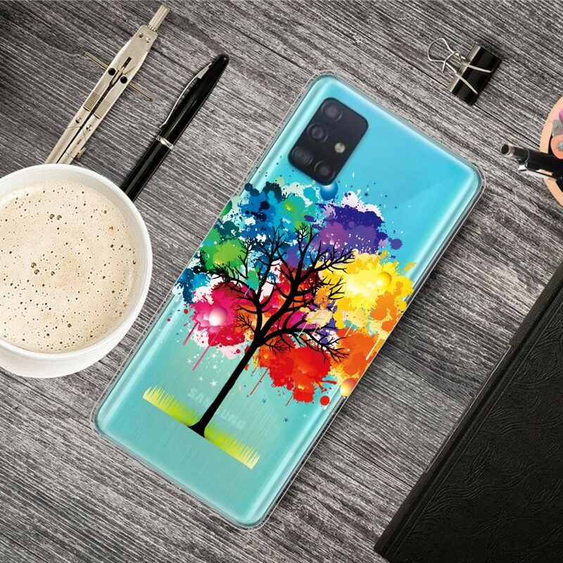 Cover Samsung Galaxy A71 Albero Dell'acquerello Senza Soluzione Di Continuità