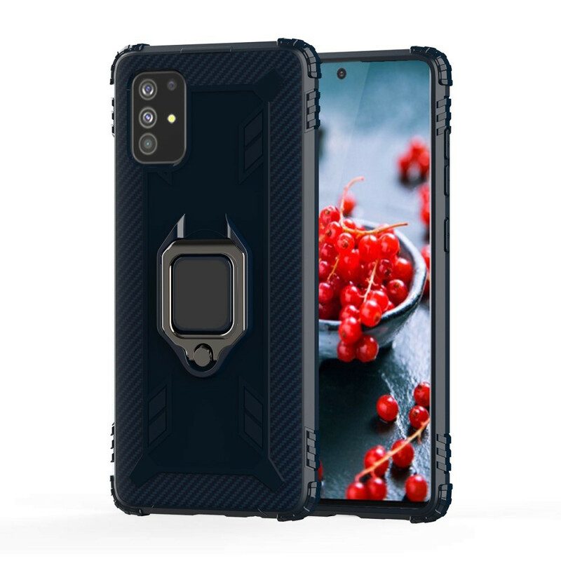 Cover Samsung Galaxy A71 Anello E Fibra Di Carbonio