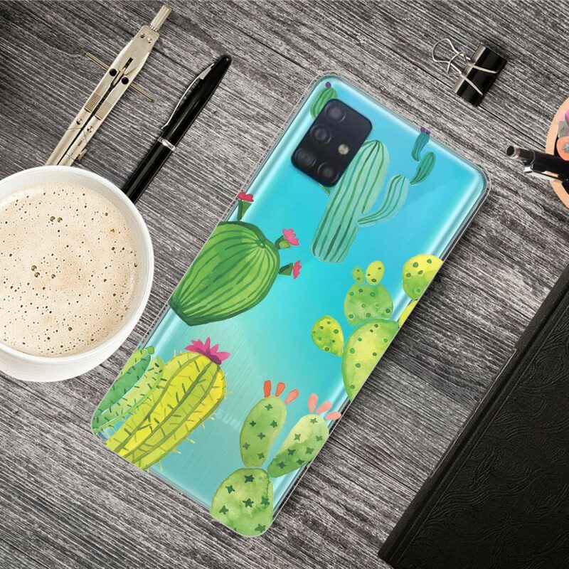 Cover Samsung Galaxy A71 Cactus Dell'acquerello