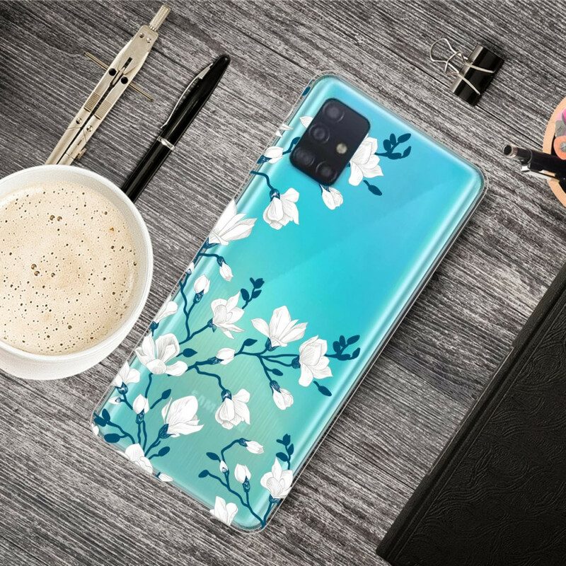 Cover Samsung Galaxy A71 Fiori Bianchi