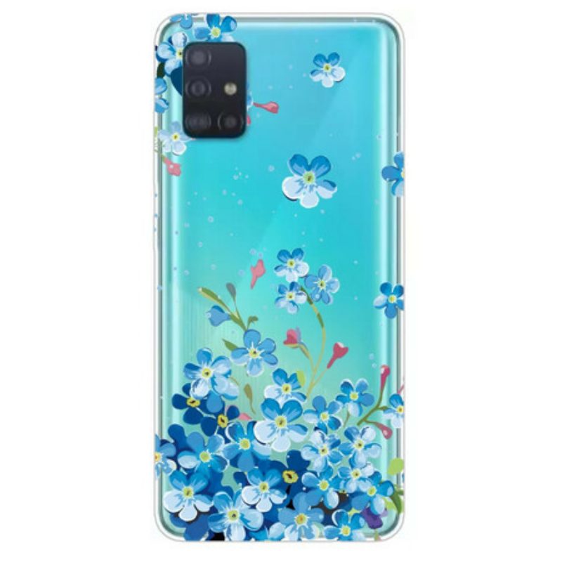 Cover Samsung Galaxy A71 Fiori Blu