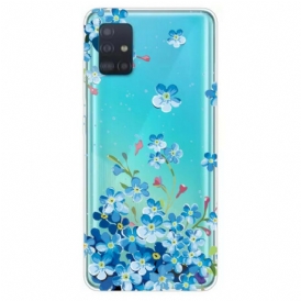 Cover Samsung Galaxy A71 Fiori Blu