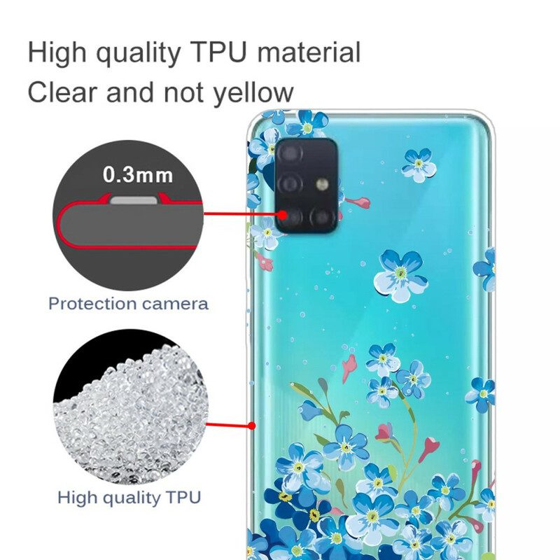 Cover Samsung Galaxy A71 Fiori Blu